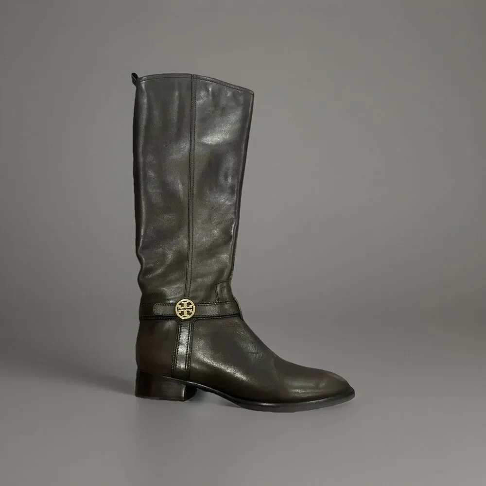 Tory Burch Bristol Riding Boot  Zip Knee High Women's Size 7.5 M